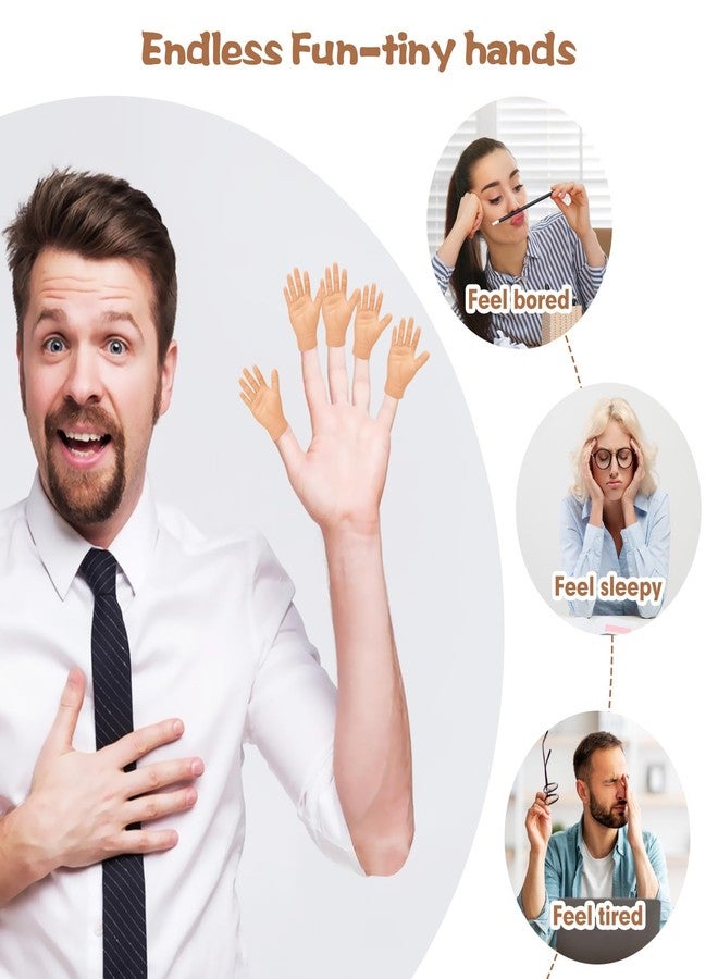 LYCBTC 5Pcs Tiny Hands Puppet Funny Tiny Hands for Fingers, Rubber Mini Hands Tiny Hands for Cats, Cute Little Hand Finger for Gag Performance Party Favors - Image 3